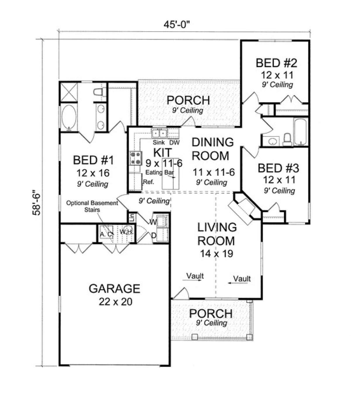 Floorplan 1 for House Plan #4848-00064