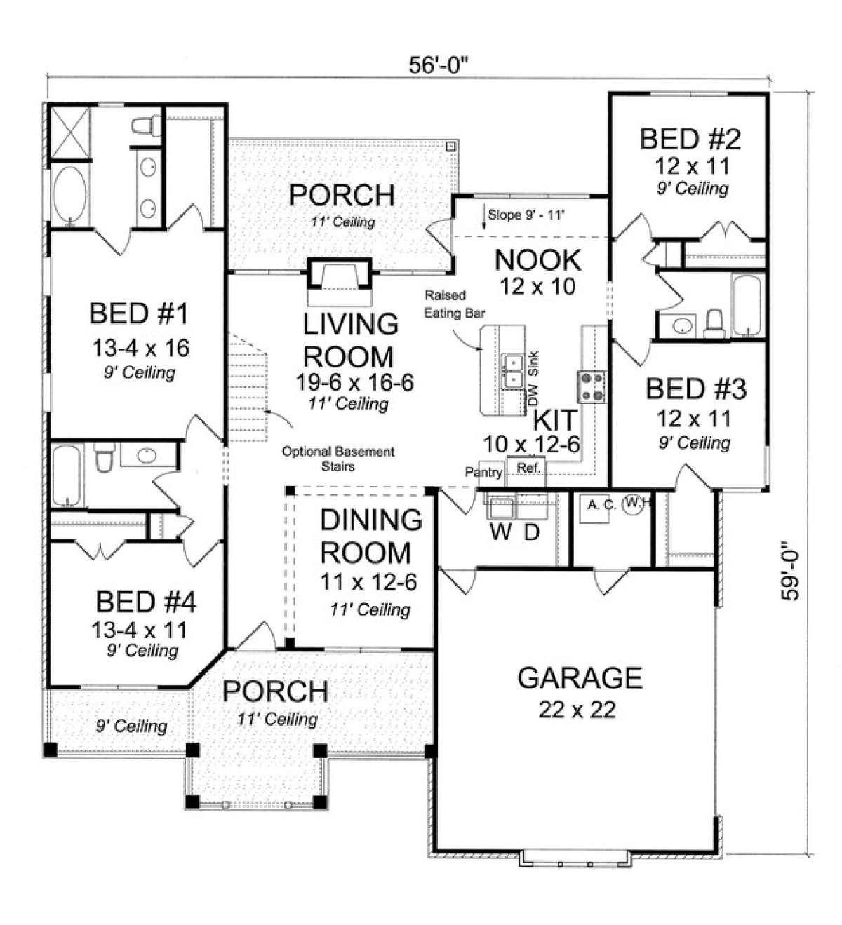 Floorplan 1 for House Plan #4848-00069