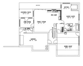 Basement Floor for House Plan #039-00122
