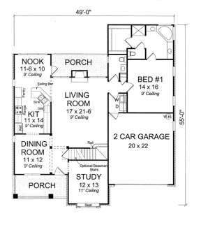 Floorplan 1 for House Plan #4848-00073