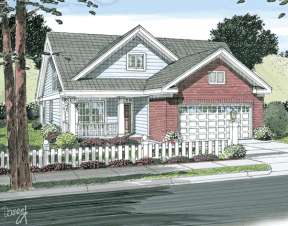 Narrow Lot House Plan #4848-00075 Elevation Photo