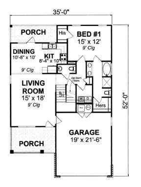 Floorplan 1 for House Plan #4848-00075
