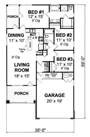 Floorplan 1 for House Plan #4848-00077
