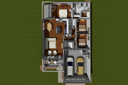 Overhead First Floor for House Plan #4848-00077