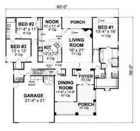 Floorplan 1 for House Plan #4848-00078
