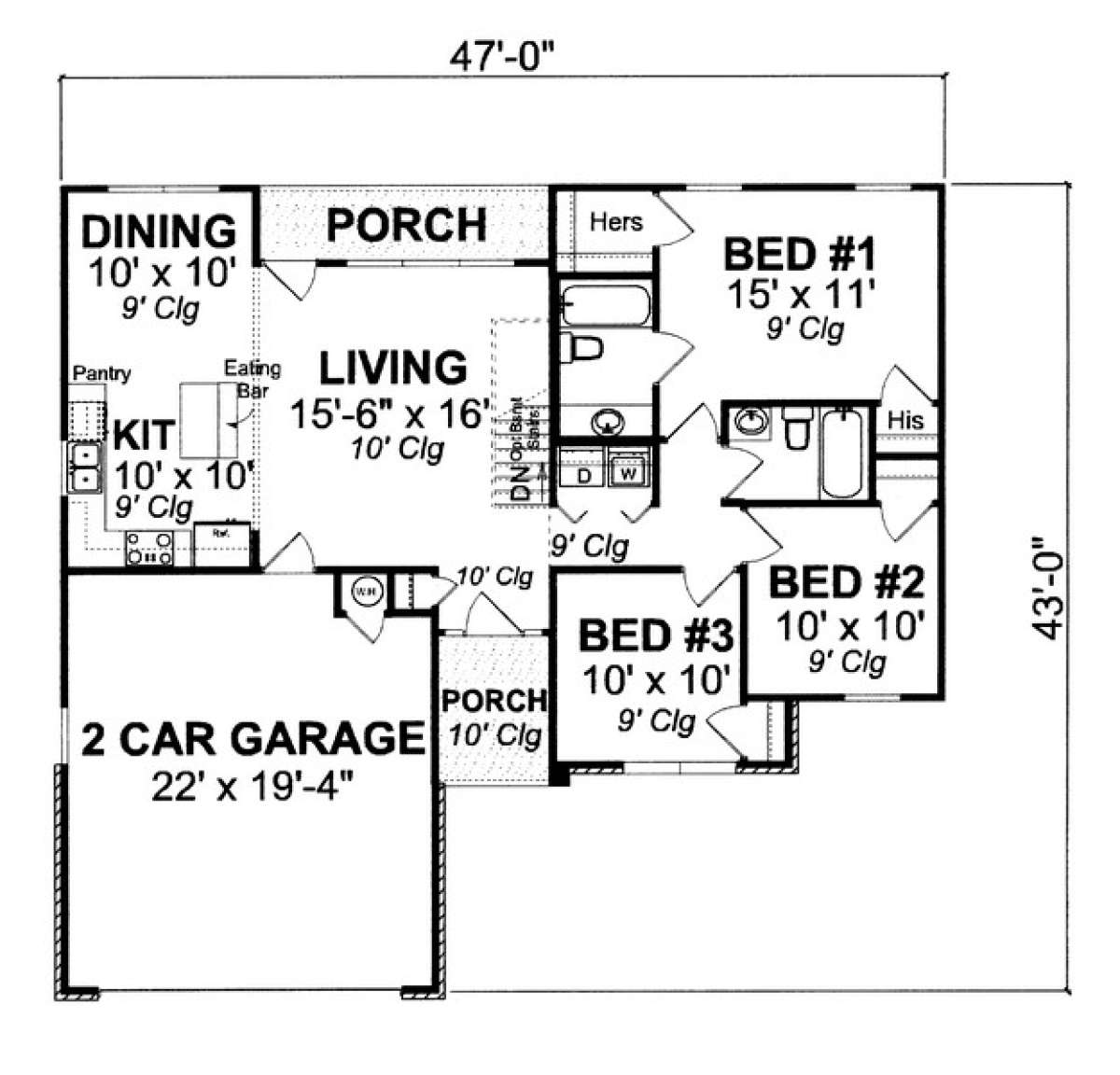 Floorplan 1 for House Plan #4848-00079
