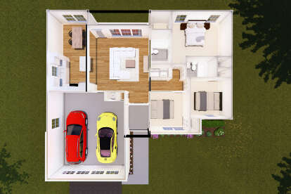 Overhead First Floor for House Plan #4848-00079