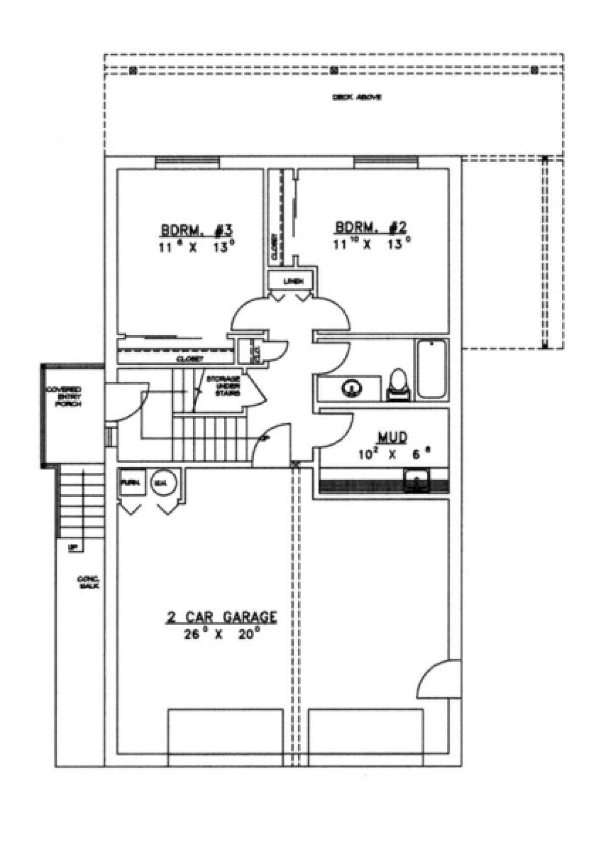 Garage Floor for House Plan #039-00123