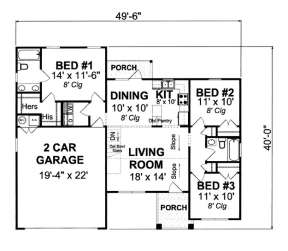 Floorplan 1 for House Plan #4848-00080