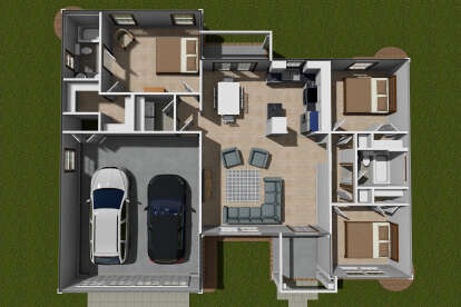 Overhead First Floor for House Plan #4848-00080