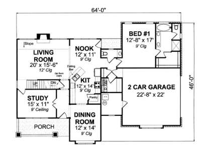 Floorplan 1 for House Plan #4848-00082