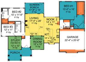 Floorplan 1 for House Plan #4848-00083
