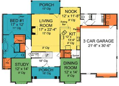 Floorplan 1 for House Plan #4848-00084