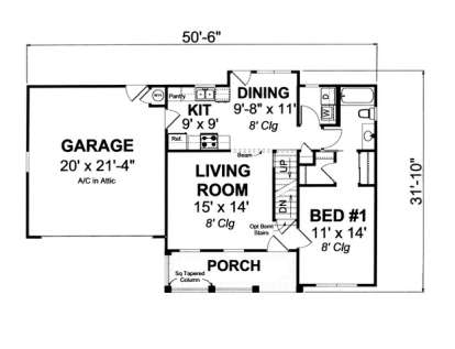 Floorplan 1 for House Plan #4848-00087