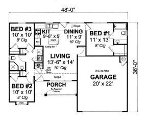 Floorplan 1 for House Plan #4848-00088