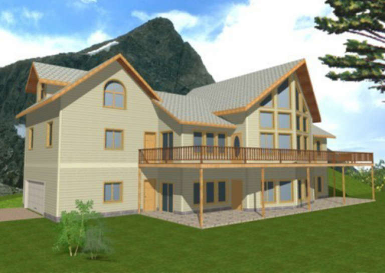 House Plan House Plan #1376 Rear Elevation