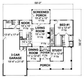 Floorplan 1 for House Plan #4848-00092