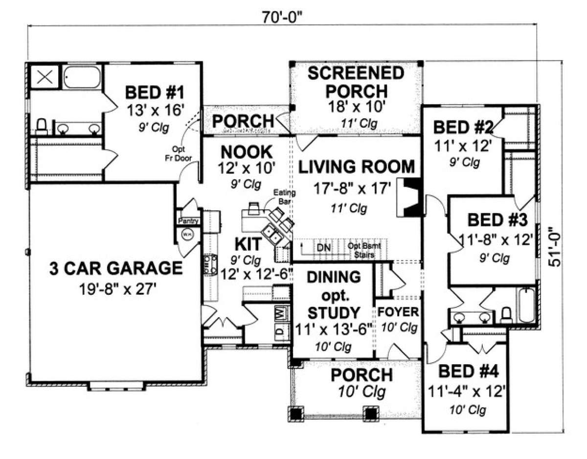 Floorplan 1 for House Plan #4848-00095