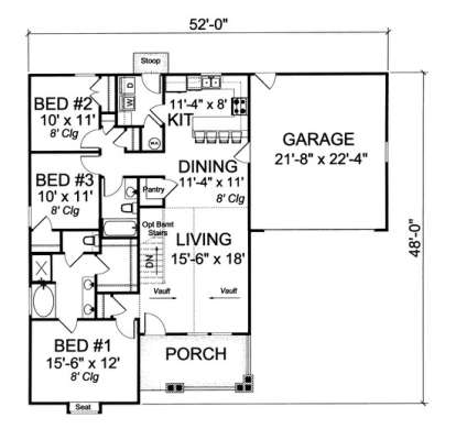 Floorplan1 for House Plan #4848-00101