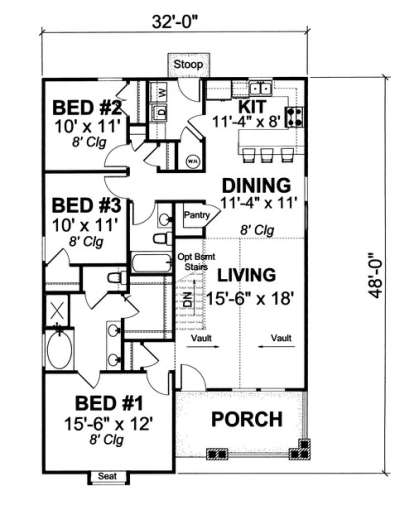 Floorplan1 for House Plan #4848-00102