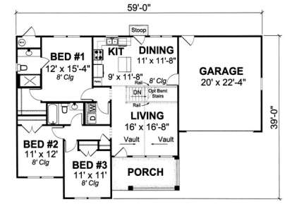 Floorplan 1 for House Plan #4848-00103