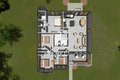 Overhead Floor Plan for House Plan #4848-00106