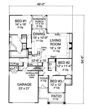 Floorplan 1 for House Plan #4848-00114