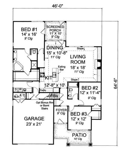 Floorplan 1 for House Plan #4848-00114