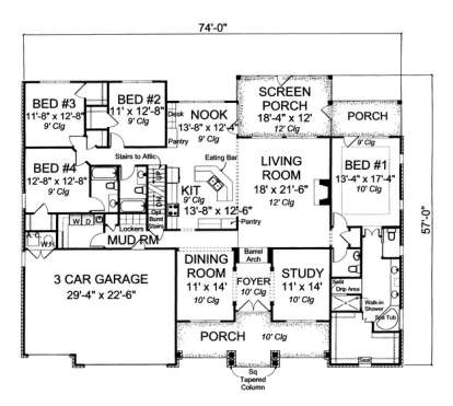 Floorplan 1 for House Plan #4848-00118
