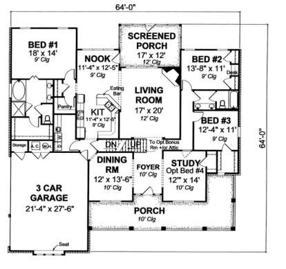 Floorplan 1 for House Plan #4848-00119
