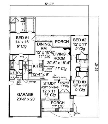 Floorplan 1 for House Plan #4848-00120