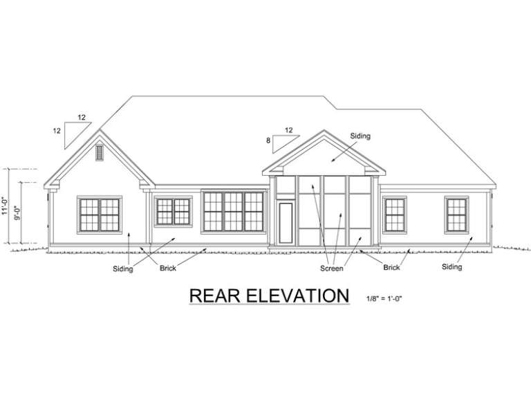 Ranch House Plan #4848-00126 Elevation Photo