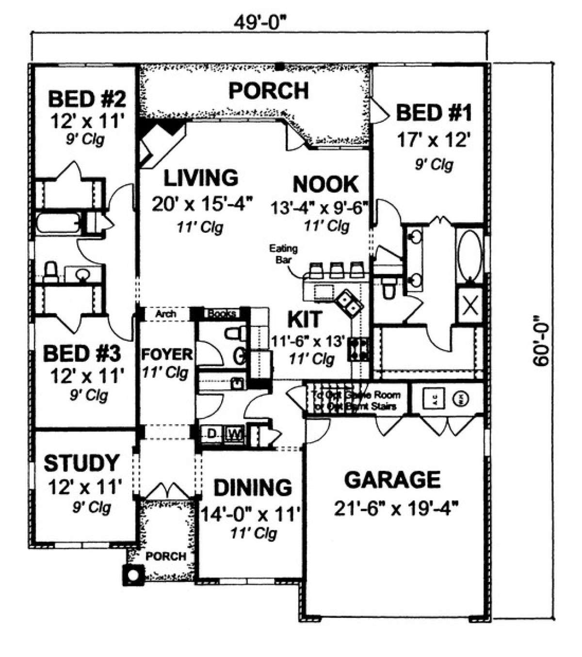 Floorplan 1 for House Plan #4848-00127