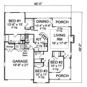 Floorplan 1 for House Plan #4848-00129
