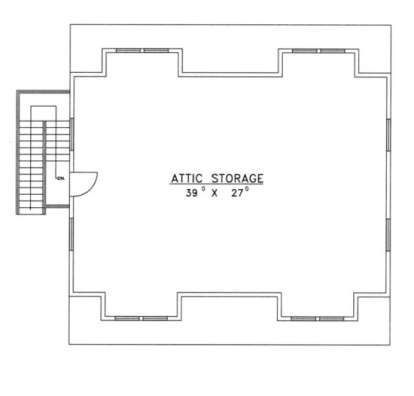 Attic Floor for House Plan #039-00128