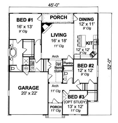 Floorplan1 for House Plan #4848-00130