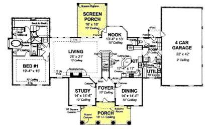 Floorplan 1 for House Plan #4848-00134