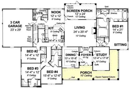 Floorplan 1 for House Plan #4848-00136