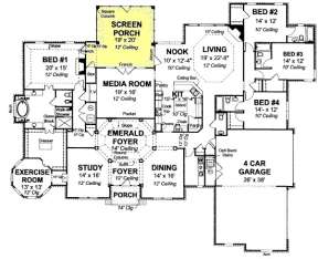 Floorplan 1 for House Plan #4848-00137