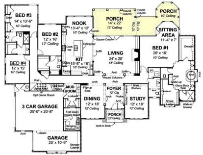 Floorplan 1 for House Plan #4848-00138