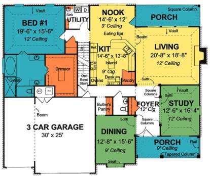 Floorplan 1 for House Plan #4848-00139