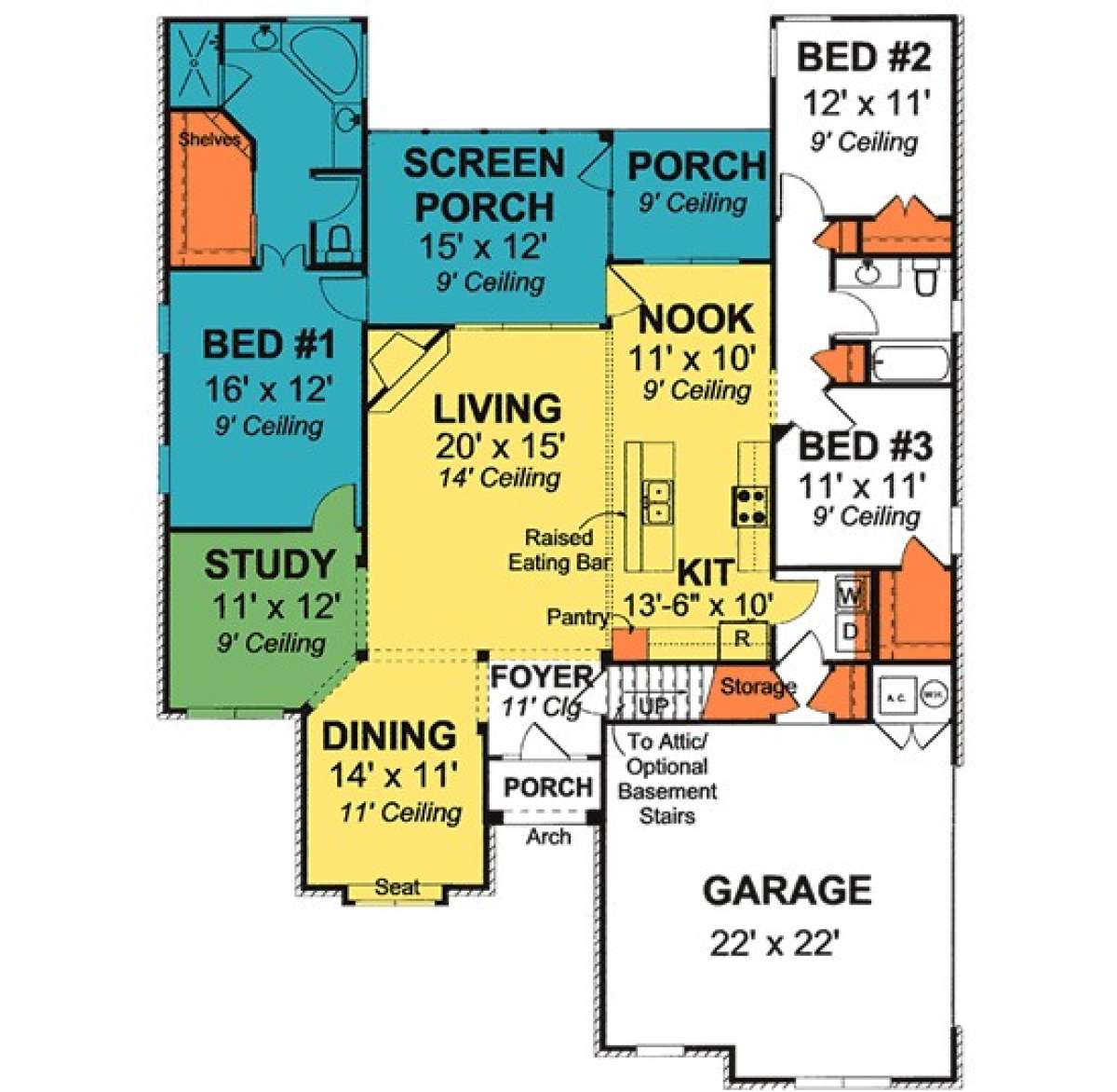 Floorplan 1 for House Plan #4848-00141