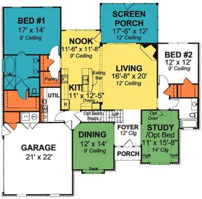 Floorplan 1 for House Plan #4848-00144