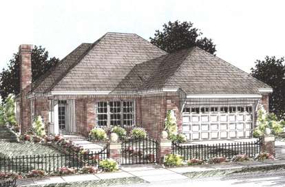 European House Plan #4848-00150 Elevation Photo