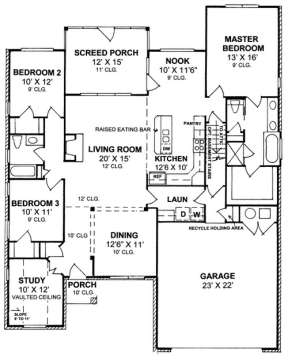 Floorplan 1 for House Plan #4848-00153