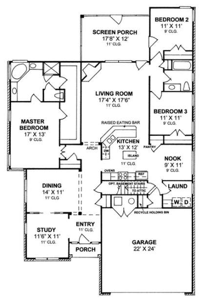 Floorplan 1 for House Plan #4848-00157