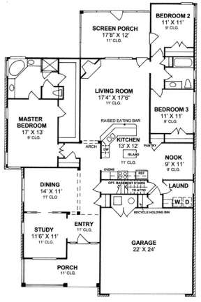 Floorplan 1 for House Plan #4848-00158