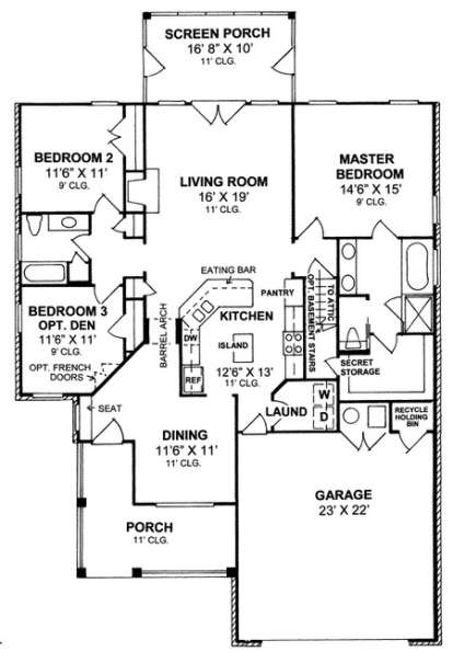 Floorplan 1 for House Plan #4848-00159