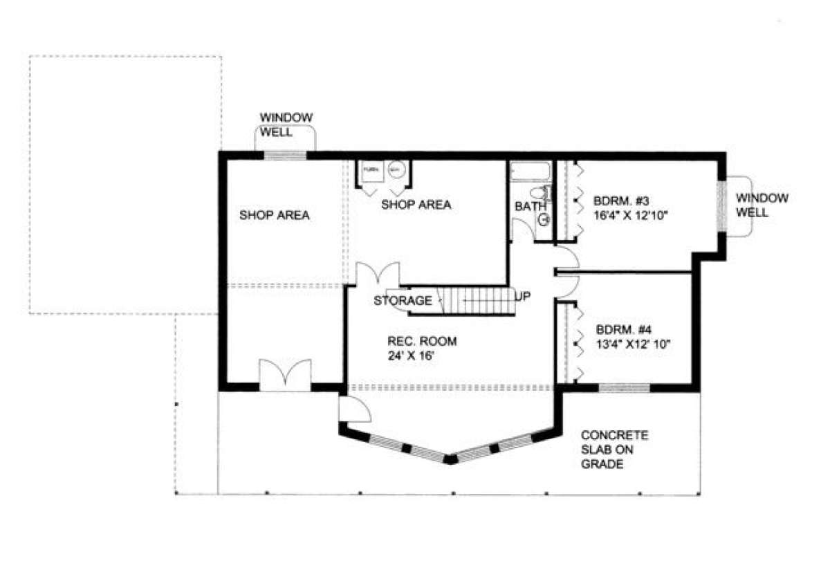 Basement Floor for House Plan #039-00131