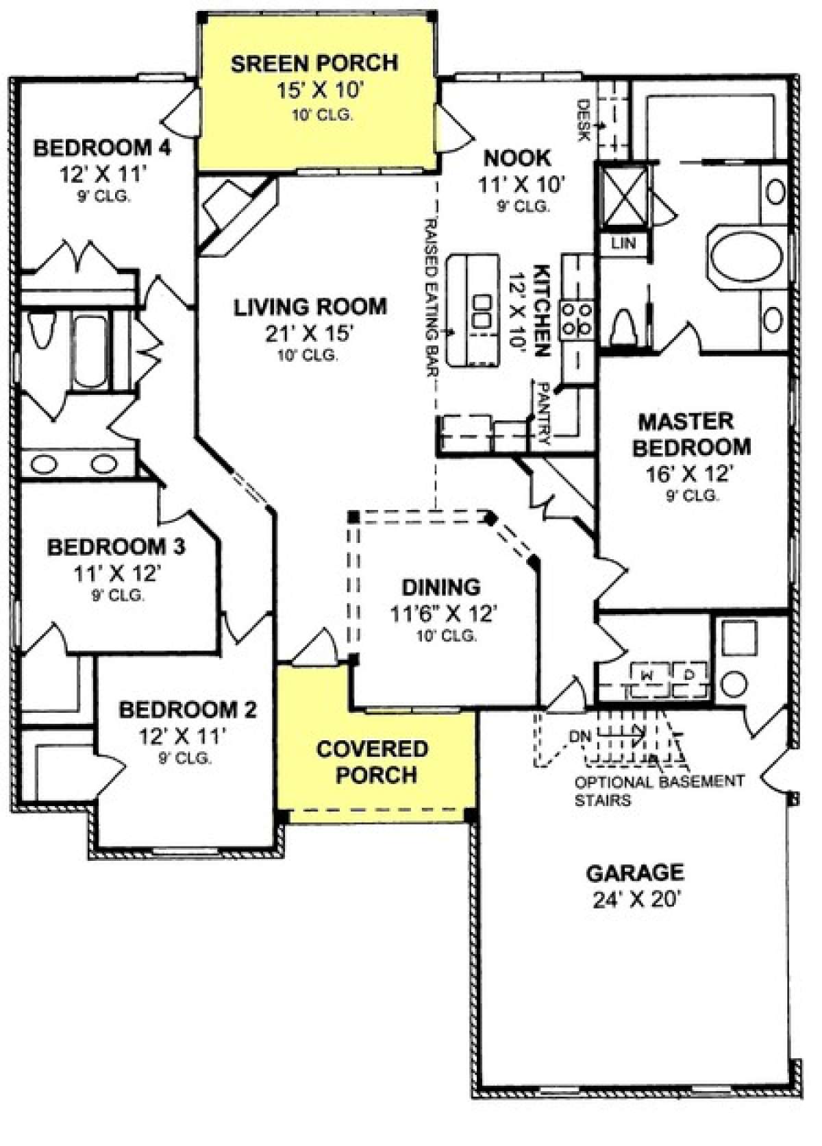 Floorplan 1 for House Plan #4848-00166